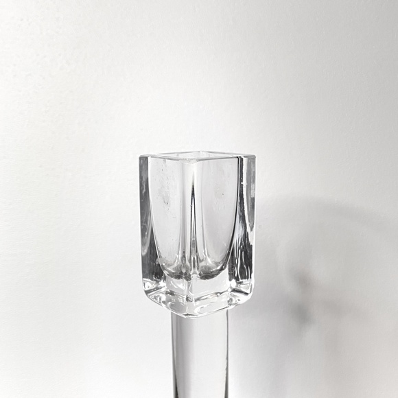 MCM Mid-Century Modern Clear Candlestick - Picture 6 of 7